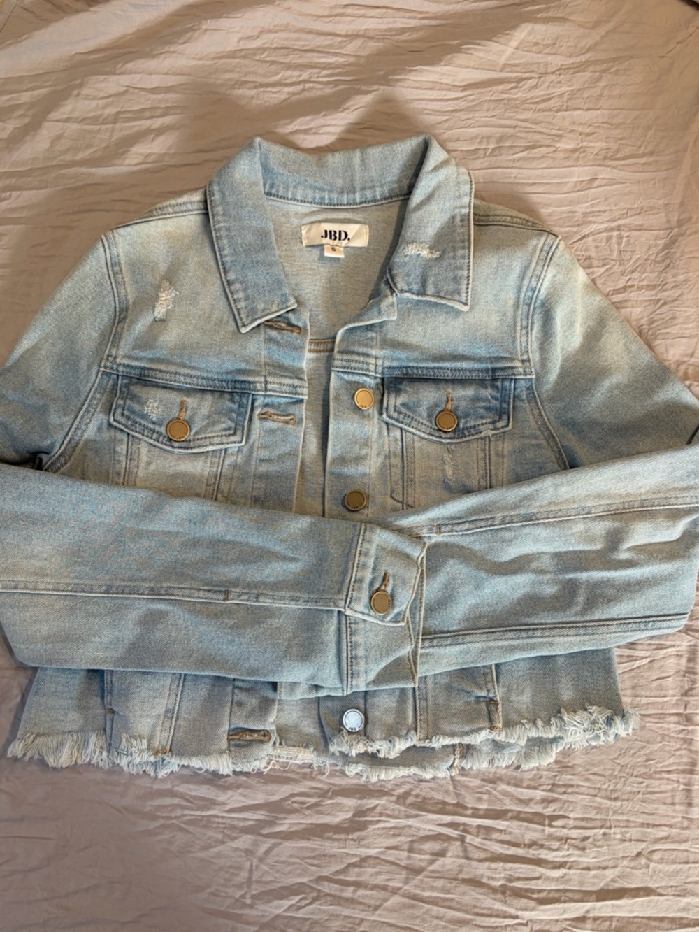 JBD cropped distressed jean jacket